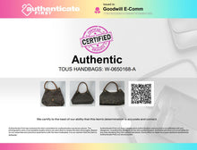 Load image into Gallery viewer, Authentic Tous Womens Brown Kaos Leather Trim Shoulder Handbag Stained Damaged