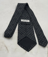 Load image into Gallery viewer, Giorgio Armani Mens Black White Silk Printed Adjustable Pointed Tie
