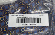 Load image into Gallery viewer, Burberrys Mens Blue Printed Silk Adjustable Keeper Loop Designer Tie