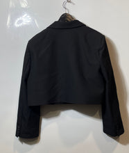 Load image into Gallery viewer, Zara Womens Black Notch Lapel Long Sleeve Open Front Cropped Blazer Size XXL