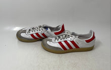 Load image into Gallery viewer, Adidas Kids Samba OG JI4465 White Red Low Top Lace-Up Sneaker Shoes Size 2.5
