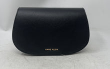 Load image into Gallery viewer, Anne Klein Womens Black Textured Inner Pockets Flap Over Clutch Bag