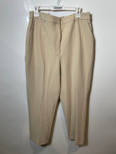 Load image into Gallery viewer, Express Womens Beige Super High Rise Straight Leg Editor Ankle Pants Size 14R