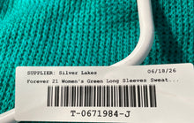 Load image into Gallery viewer, Forever 21 Womens Green Long Sleeve Crew Neck Stretch Pullover Sweater Size S