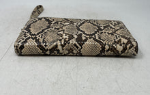 Load image into Gallery viewer, Steve Madden Womens Beige Brown Snakeskin Print Zip-Around Wristlet Wallet