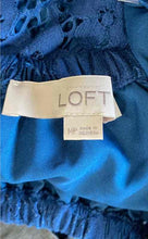 Load image into Gallery viewer, Loft Womens Blue Floral Lace Short Sleeve Round Neck Mini Dress Size MP