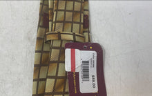 Load image into Gallery viewer, Krimson By Kwame Mens Brown Geometric Print Silk Adjustable Designer Tie w/ Tags