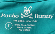 Load image into Gallery viewer, Psycho Bunny Mens Aqua Cotton Graphic Short Sleeve Crew Neck T-Shirt Size 6