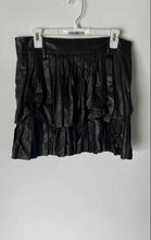 Load image into Gallery viewer, Zara Womens Black Pleated Front Side Zip Stretch Mini Skirt Size Large