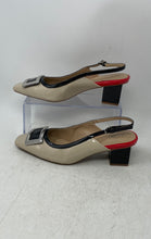 Load image into Gallery viewer, Alfani Womens Cienna Black Beige Red Square Toe Block Slingback Heels Size 8M