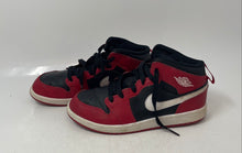 Load image into Gallery viewer, Nike Kids Air Jordan 1 Mid Red Black White Lace-Up Sneaker Shoes Size 3Y