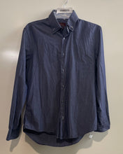 Load image into Gallery viewer, Zara Mens Blue Cotton Long Sleeve Collared Slim Fit Button-Up Shirt Size Medium