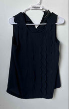 Load image into Gallery viewer, Banana Republic Womens Black Sleeveless Round Neck Scalloped Blouse Top Size PS