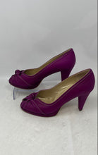 Load image into Gallery viewer, Peter Kaiser Womens Purple Leather Peep Toe Slip-On Pump Heels Size 6.5
