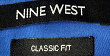 Load image into Gallery viewer, Nine West Mens Blue Classic Fit Long Sleeve Collared Dress Shirt Size Medium