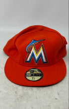 Load image into Gallery viewer, New Era Mens Orange Miami Marlins Fitted MLB Baseball Cap Size 7.5