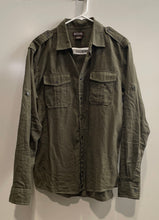 Load image into Gallery viewer, Michael Kors Mens Green Long Sleeve Pockets Regular Fit Button-Up Shirt Size M