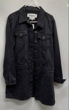 Load image into Gallery viewer, Zara Womens Black Long Sleeve Button Front Denim Shacket Mini Dress Sz L w/ Tags