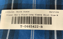 Load image into Gallery viewer, Diesel Mens Blue Plaid Long Sleeve Front Pockets Button-Up Shirt Size Medium