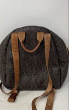 Load image into Gallery viewer, Calvin Klein Womens Brown Signature Print Leather Adjustable Strap Backpack