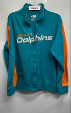 Load image into Gallery viewer, NFL Mens Aqua Orange Miami Dolphins Pockets Full-Zip Jacket Size Large