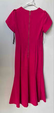 Load image into Gallery viewer, Calvin Klein Womens Fuchsia Round Neck Tulip Sleeve Back Zip Sheath Dress Size 6