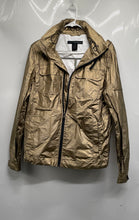 Load image into Gallery viewer, Calvin Klein Womens Gold Metallic Long Sleeve Hooded Full-Zip Jacket Size S