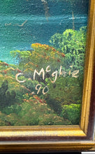 Load image into Gallery viewer, C. McGhie Landscape Framed Trees River Green Blue Signed Wall Decor Art Painting