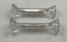 Load image into Gallery viewer, Lot Of 2 Pcs Vintage Camilletti Collection Glass Clear Silver Candlestick Holder