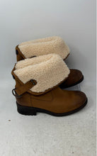 Load image into Gallery viewer, UGG Womens Aldon Brown Leather Sheepskin Foldover Winter Snow Boots Size 6