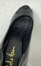 Load image into Gallery viewer, Cole Haan Womens Black Leather Slip-On Peep Toe Stiletto Pump Heels Size 8.5B