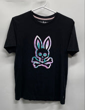 Load image into Gallery viewer, Psycho Bunny Mens Black Cotton Short Sleeve Regular Fit Graphic T-Shirt Size 3
