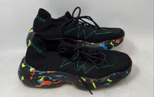 Load image into Gallery viewer, Wazixie Mens Black Printed Round Toe Low Top Lace-Up Sneakers Shoes Size 44