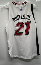 Load image into Gallery viewer, Adidas Womens White Graphic Print NBA Miami Heat Whiteside #21 Jersey Size M