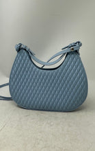 Load image into Gallery viewer, Petite Jolie Womens Blue Quilted Faux Leather Adjustable Strap Crossbody Purse