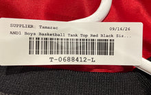 Load image into Gallery viewer, AND1 Boys Red Black Crew Neck Stretch Pullover Basketball Tank Top Size L 14/16