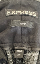 Load image into Gallery viewer, Express Womens Gray Black Flat Front Pockets Editor Dress Pants Size 2R