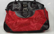 Load image into Gallery viewer, UB Womens Red Brown Floral Inner Pockets Double Handle Travel Shoulder Bag