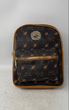 Load image into Gallery viewer, Beverly Hills Polo Club Womens Brown Monogram Leather Backpack With Tag