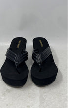 Load image into Gallery viewer, Nine West Womens Spins Black Slip-On Open Toe Wedge Platform Sandals Size 7 M