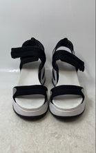 Load image into Gallery viewer, ASH Womens Cosmos White Black Open Toe Hook And Loop Ankle Strap Sandals Size 39