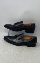 Load image into Gallery viewer, Daochen Mens Black Leather Almond Toe Slip-On Tassel Loafer Shoes Size EUR 44
