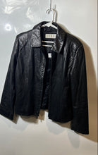Load image into Gallery viewer, Jones New York Womens Black Long Sleeve Pockets Full-Zip Leather Jacket Size M