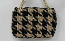 Load image into Gallery viewer, Urban Womens Black & Brown Houndstooth Chain Strap Shoulder Purse With Tag