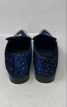 Load image into Gallery viewer, Parrazo Designer Mens Ronaldinho Navy Blue Golden Loafer Dress Shoes Size 10.5