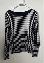 Load image into Gallery viewer, Banana Republic Womens Black White Striped Print Pullover Sweater Size XS