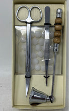 Load image into Gallery viewer, Silver-Tone Wick Trimmer Scissors Snuffer With tool Tweezers Candle Care Kit