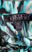 Load image into Gallery viewer, Kasper Womens Green Black Geometric Sleeveless Cowl Neck Blouse Top Size PL