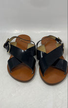 Load image into Gallery viewer, J. Crew Womens Black Crisscross Strap Flat Heel Slingback Sandals Size 8