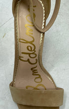 Load image into Gallery viewer, Sam Edelman Womens Beige Leather Open Toe Block Ankle Strap Heels Size 8M